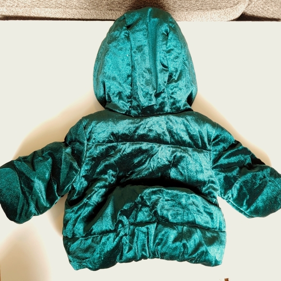 2/$35 Dark Green Velour Baby Coat - Picture 2 of 7